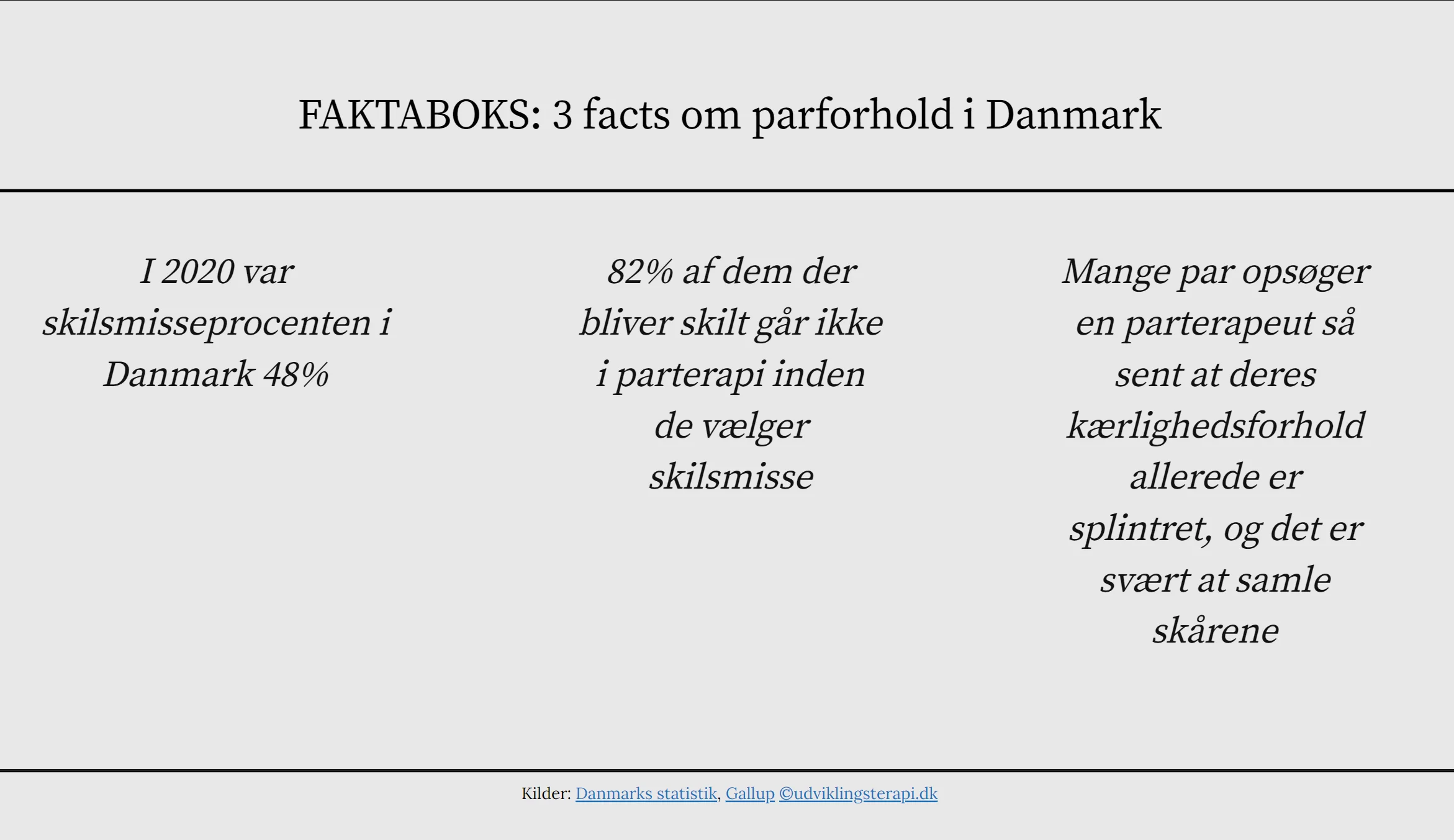 Faktaboks om parforhold i Danmark i tal Faktaboks om parforhold i Danmark i tal