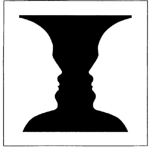 Rubins vase. Viser billedet 2 ansigter eller en vase?